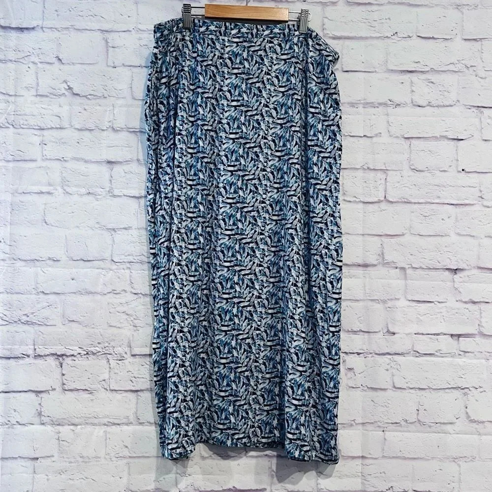 Linden Hill Bohemian Skirt Size XL Long Navy Geometric Slit Vintage Gypsy Boho P